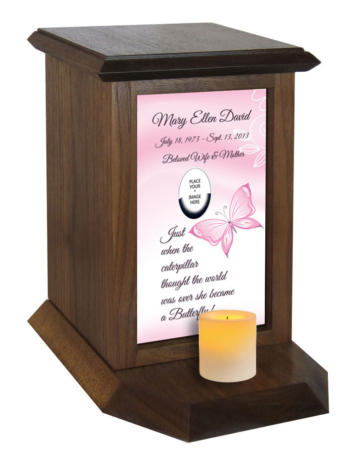 Butterfly Poem with Personalized Picture Urn