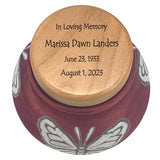 Butterfly Raku Cremation Adult or Medium Urn - Personalization Option