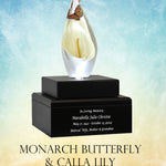 Monarch Butterfly & Calla Lily Cremation Art Urn - Unique Butterfly Memorial