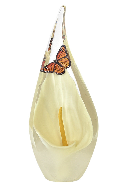 Monarch Butterfly & Calla Lily Cremation Urn