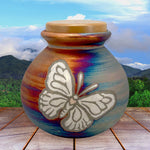Butterfly Raku Cremation Adult or Medium Urn - Personalization Option