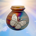 Butterfly Raku Cremation Adult or Medium Urn - Personalization Option