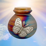 Butterfly Raku Cremation Adult or Medium Urn - Personalization Option