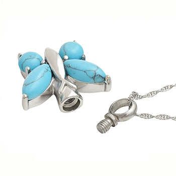 Butterfly Turquoise Pendant Ash Urn 