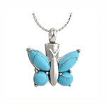 Butterfly Turquoise Pendant Ash Urn - Love Charms Option