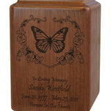 Custom Wood Butterfly Wood Urn