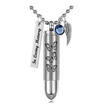 Butterflies Bullet Pendant Urn - Love Charms Option