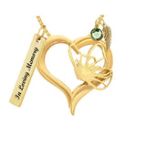 Butterfly Spirit Gold Heart Jewelry Ash Urn - Love Charms® Option