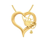 Butterfly Spirit Gold Heart Jewelry Ash Urn - Love Charms® Option