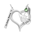 Butterfly Spirit Silver Heart Jewelry Ash Urn - Love Charms® Option