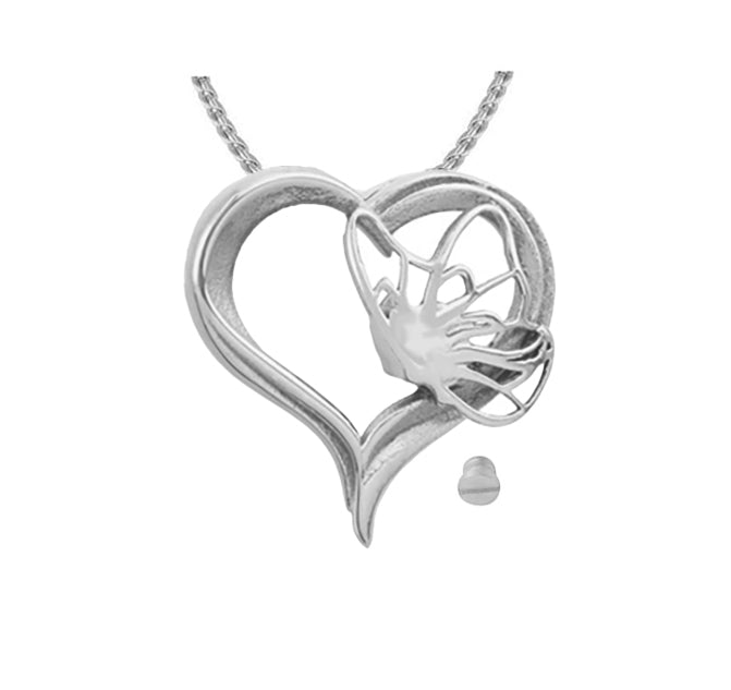 Butterfly Spirit Heart Jewelry Ash Urn - Love Charms® Option