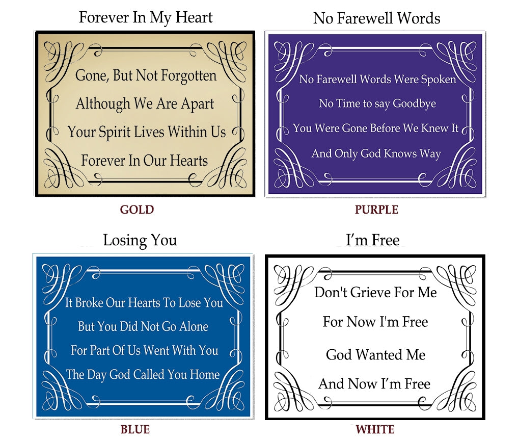 Calligraphy Poem Plates For Cremation Urns