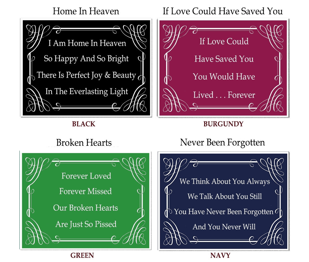 Calligraphy Poem Plates For Cremation Urns