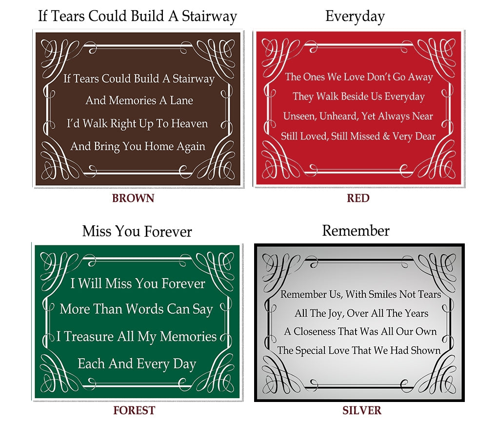 Calligraphy Poem Plates For Cremation Urns