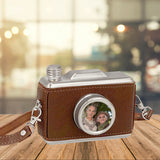 Classic Camera Urn - Leather Wrapped Keepsake Cremation Urn - Photo & Personalization Option