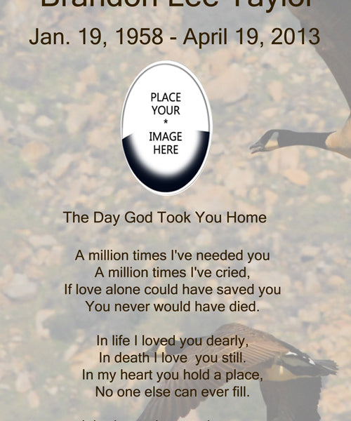 Canadian Geese Poem Urn and Picture