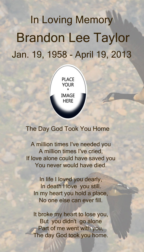 Canadian Geese Poem Urn and Picture