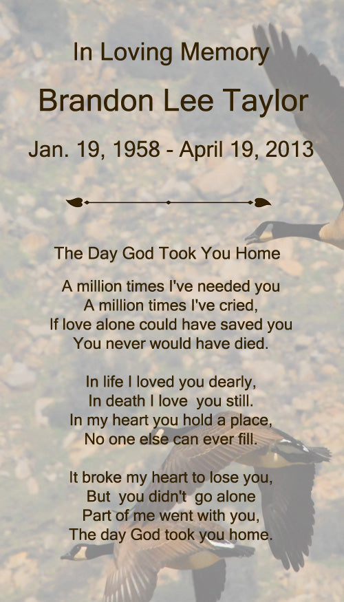 God Took You Poem Urn