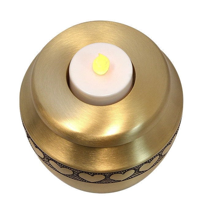 Candle Heart Brass Baby or Child Urn