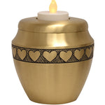Candle Heart Brass Keepsake Urn