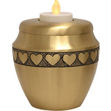 Candle Heart Brass Keepsake Urn