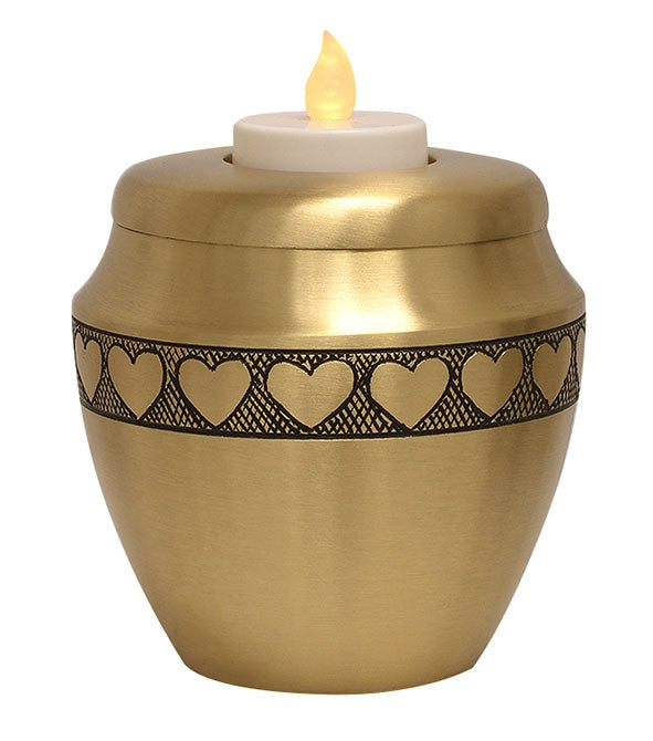 Candle Heart Brass Baby or Child Urn
