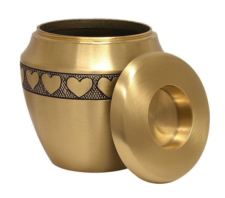 Candle Heart Brass Keepsake Urn