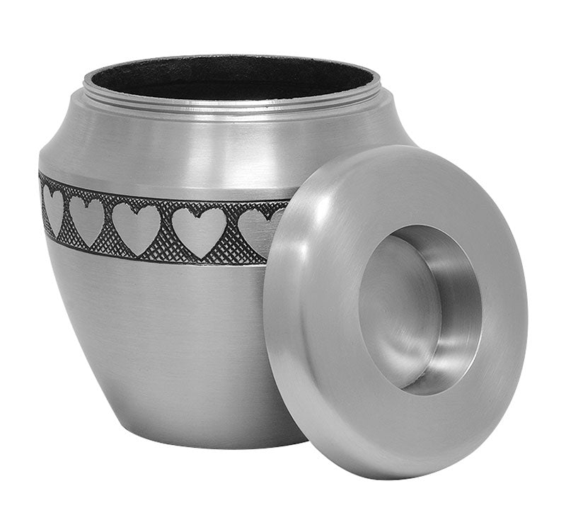Candle Heart Pewter Baby Urn