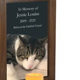 Cat Photo Candle Urn - Free Photo and Personalization - Candle Included