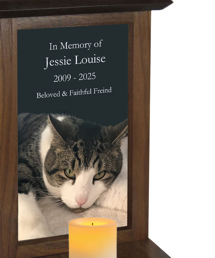 Cat Photo Candle Urn - Free Photo and Personalization - Candle Included