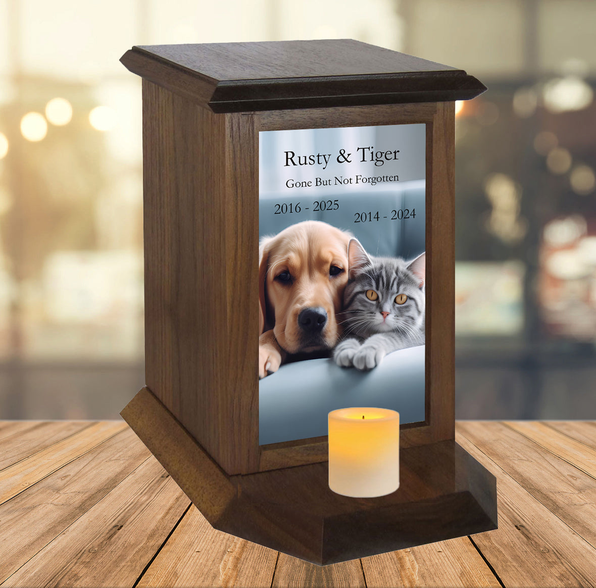 Pets Photo Candle Urn - Free Photo and Personalization - Candle Included