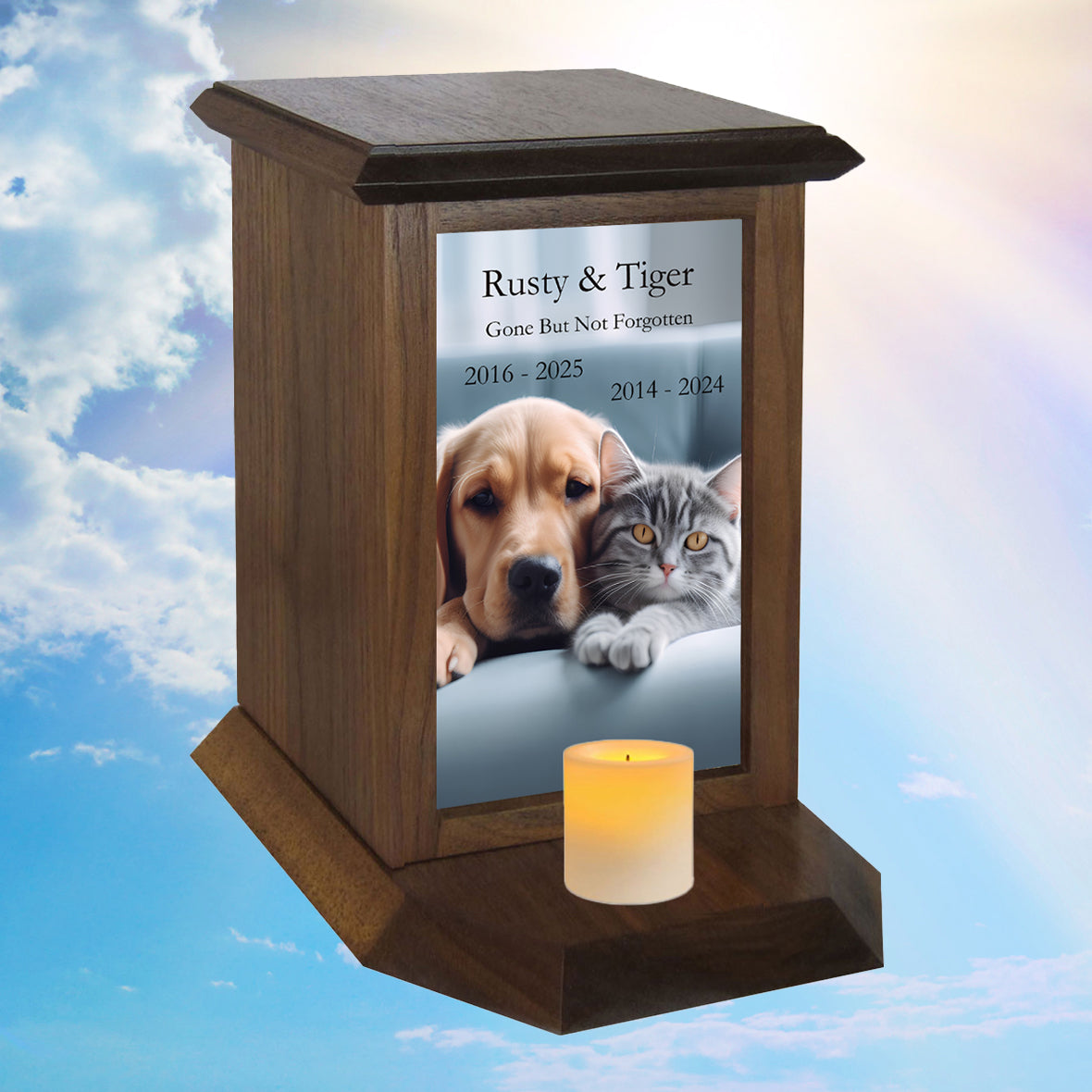 Pets Photo Candle Urn - Free Photo and Personalization - Candle Included