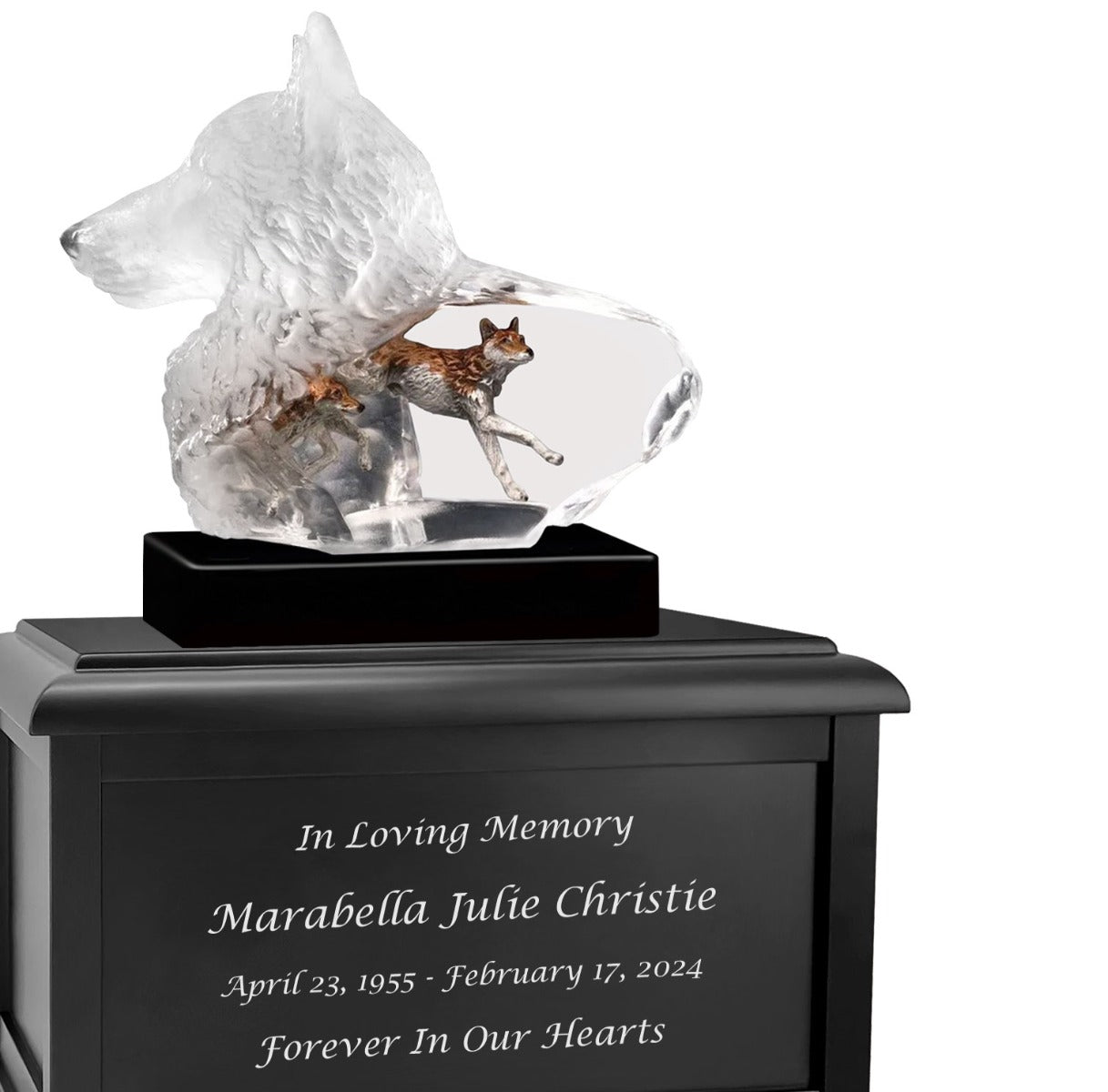 Canine Spirit Lucite Art Keep The Memory® Cremation Urn 