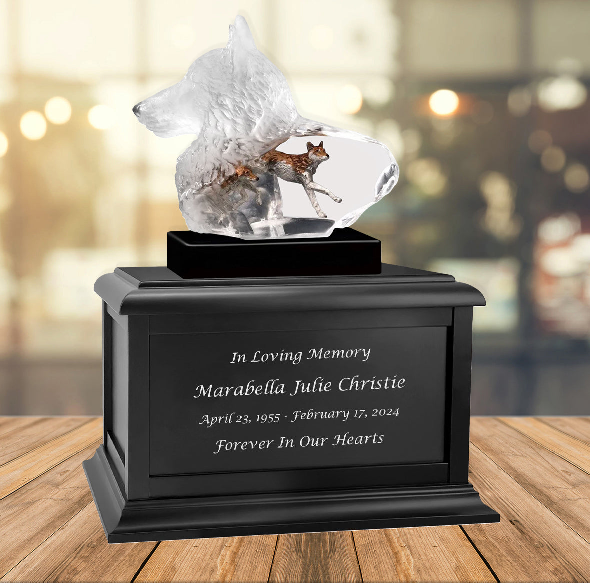 Canine Spirit Lucite Art Keep The Memory® Cremation Urn