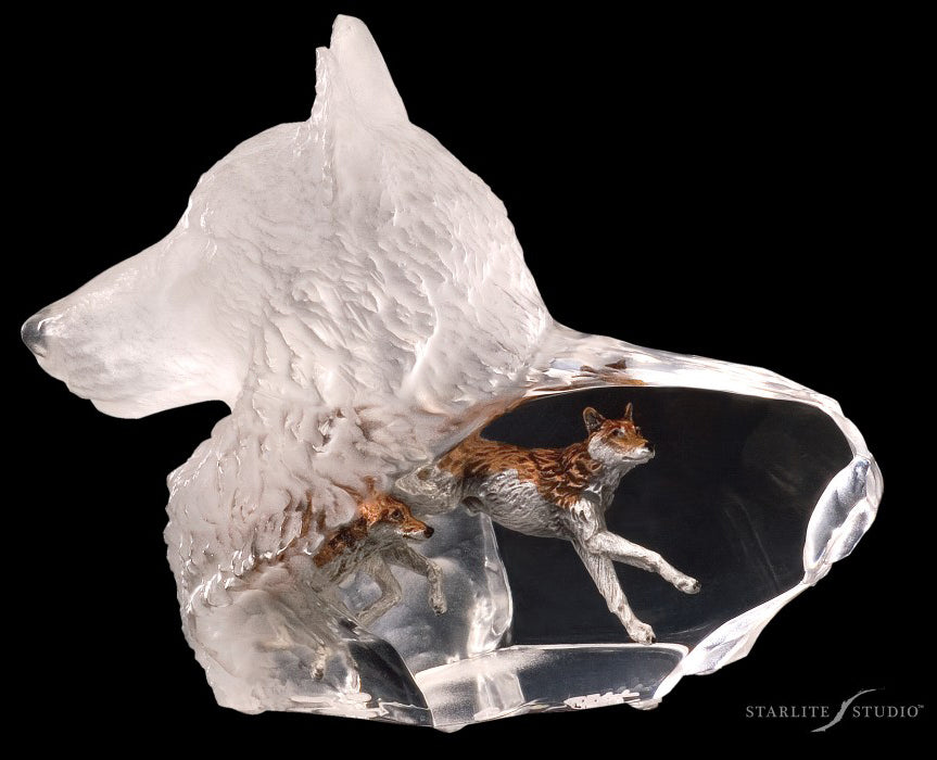 Canine Spirit Lucite Art Keep The Memory® Cremation Urn 
