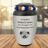 Canoe Pewter Adult Cremation Urn - Tribute Wreath™ - Pro Personalization - Burial Vault Option