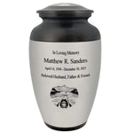 Canoe Pewter Adult Cremation Urn - Tribute Wreath™ - Pro Personalization - Burial Vault Option