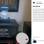Cat Memorial Urn & Crystal Rectangle Set - Pet Cremation Crystal Urn