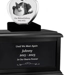 Cat Memorial Urn & Crystal Heart Set - Pet Heart Crystal Urn