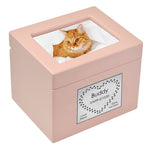 Small Pet Pink Photo Chest Urn - Free Plate