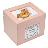 Small Pet Pink Photo Chest Urn - Free Plate