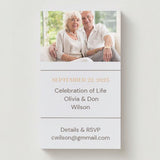 Celebration Photo Memorial Cards - Funeral  Cards - Celebration of Life Cards