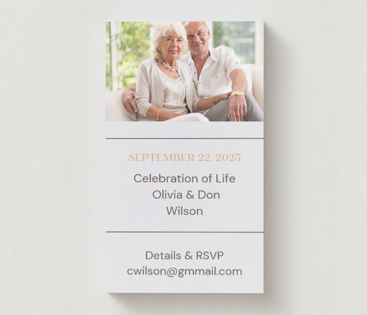 Celebration Photo Memorial Cards - Funeral  Cards - Celebration of Life Cards