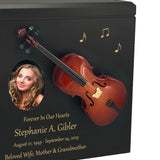 Cello Wood Adult Cremation Urn - Miniature Cello - Photo Option