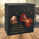 Cello Wood Adult Cremation Urn - Miniature Cello - Photo Option