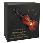 Cello Wood Adult Cremation Urn - Miniature Cello - Photo Option