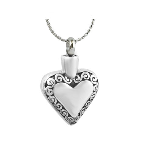 Endless Love Heart Ash Pendant Urn - Love Charms Option