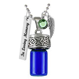 Celtic Knot Blue Cobalt Pendant Urn - Love Charms Option