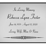 Celtic Knot Name Plates For Cremation Urns