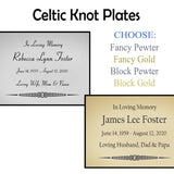 Celtic Knot Name Plates For Cremation Urns